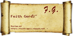 Feith Gerő névjegykártya